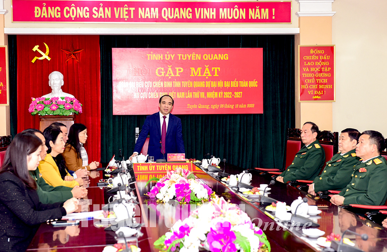 Thường trực Tỉnh ủy gặp mặt Đoàn đại biểu dự Đại hội Hội Cựu chiến binh Việt Nam lần thứ VII